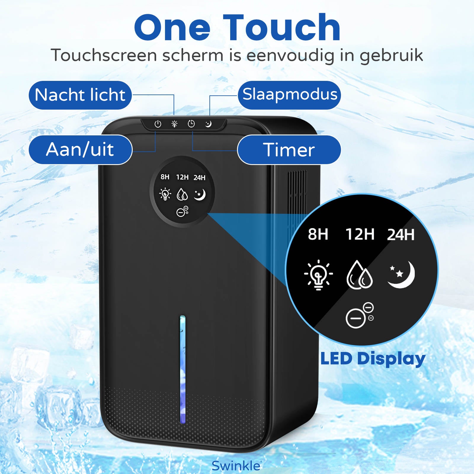 Déshumidificateur et purificateur d'air - Déshumidifie jusqu'à 1 L par jour