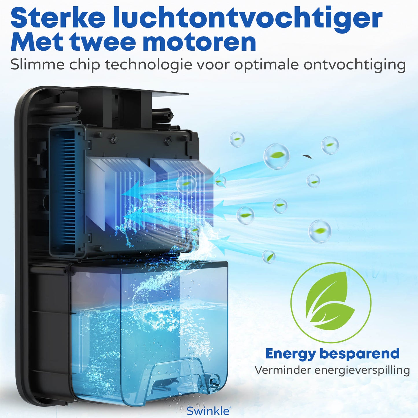 Luchtontvochtiger en Luchtreiniger - Ontvochtigt tot 1L per Dag