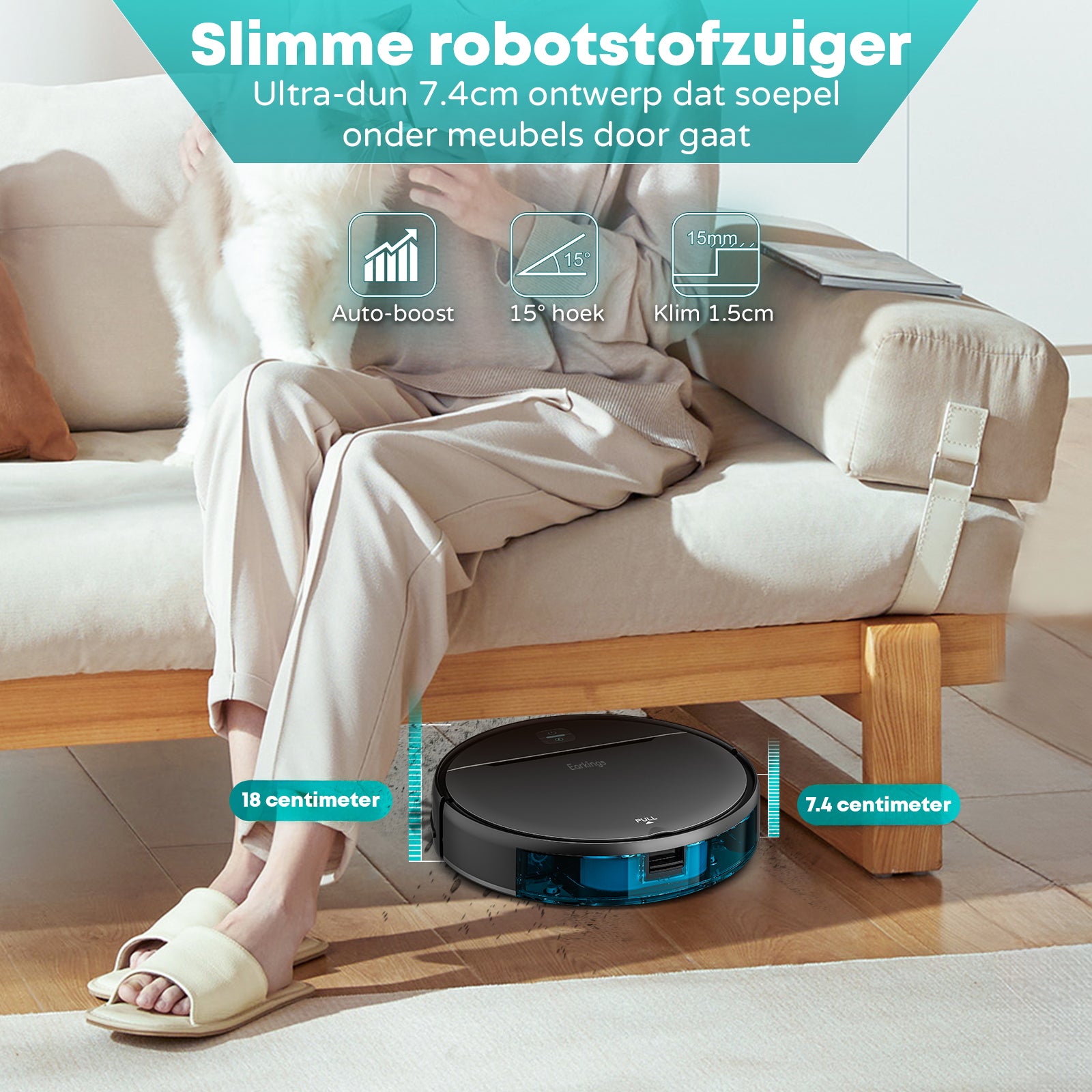 Robotstofzuiger met Dweilfunctie - SMART Robotstofzuiger met Laadstation