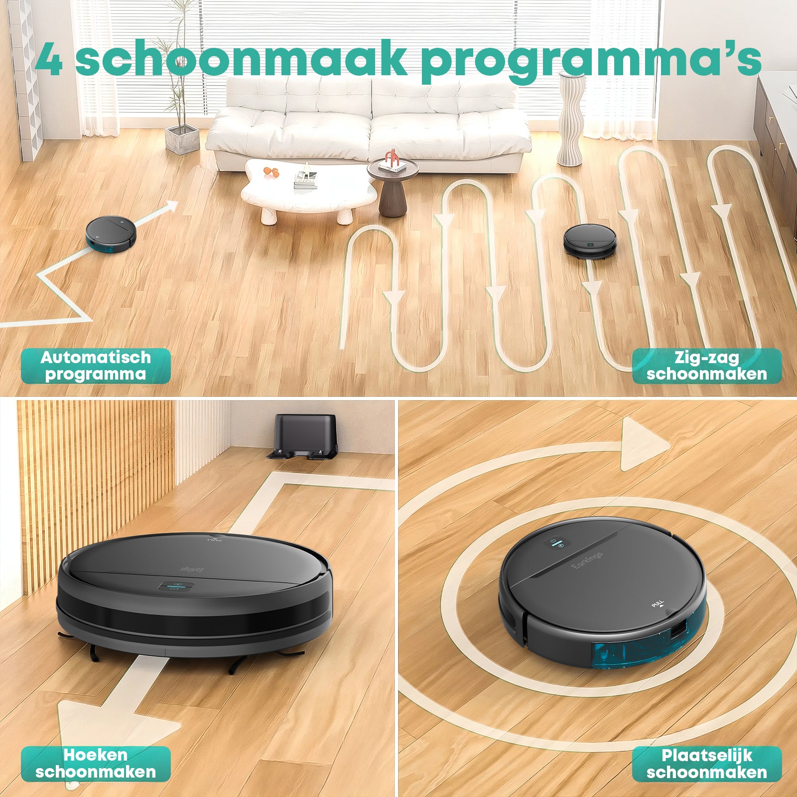 Robotstofzuiger met Dweilfunctie - SMART Robotstofzuiger met Laadstation