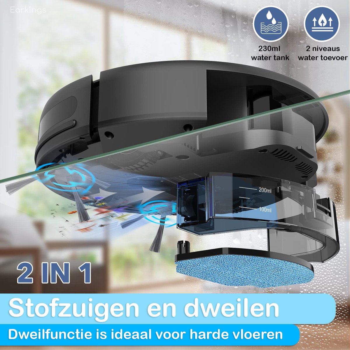 Robotstofzuiger met Dweilfunctie - SMART Robotstofzuiger met Laadstation